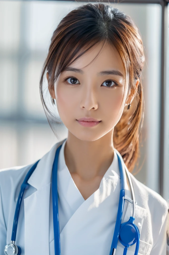 ((Highest quality)), ((masterpiece)), (detailed),Perfect Face,Japanese,Female doctor,White