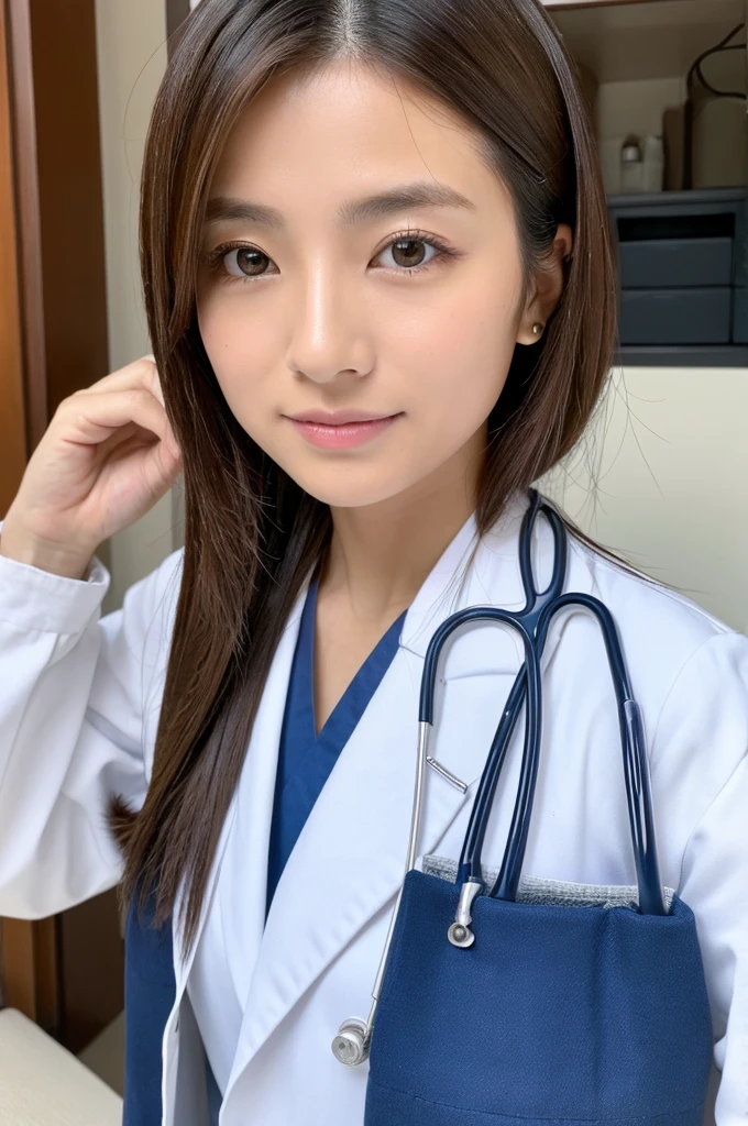 ((Highest quality)), ((masterpiece)), (detailed),Perfect Face,Japanese,Female doctor,White