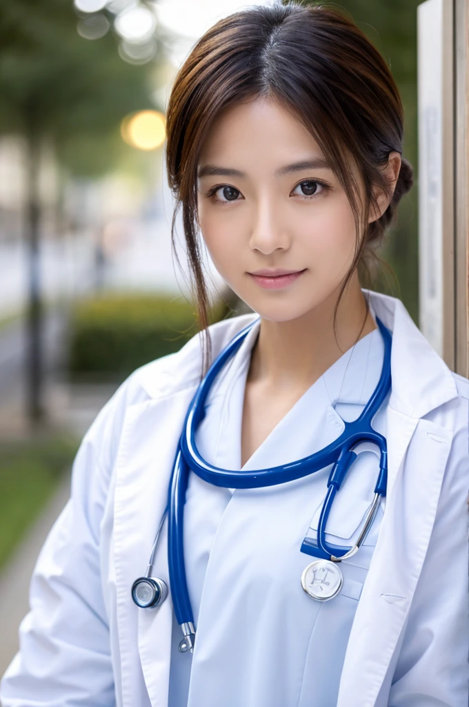((Highest quality)), ((masterpiece)), (detailed),Perfect Face,Japanese,Female doctor,White