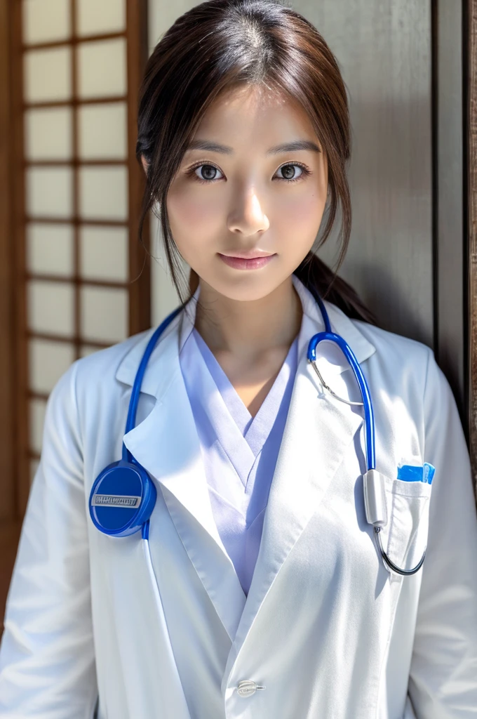 ((Highest quality)), ((masterpiece)), (detailed),Perfect Face,Japanese,Female doctor,White