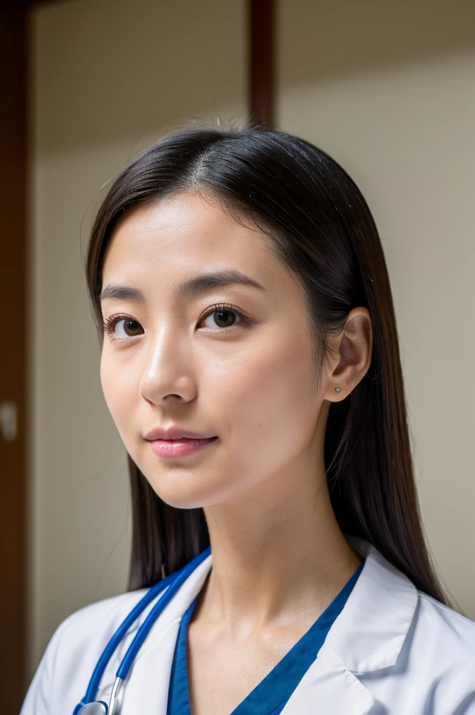 ((Highest quality)), ((masterpiece)), (detailed),Perfect Face,Japanese,Female doctor,White