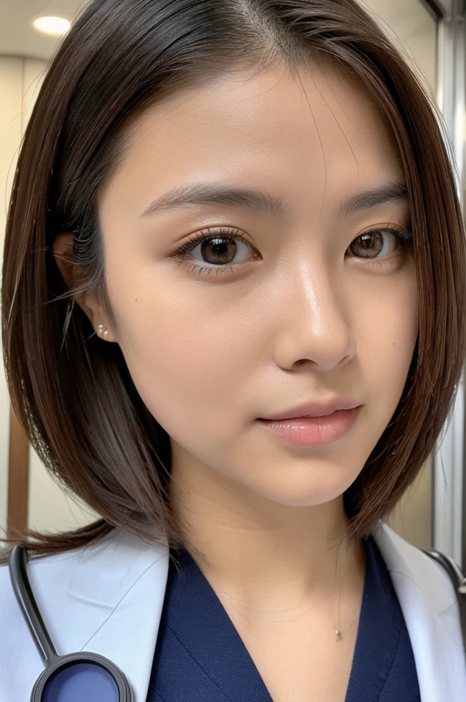 ((Highest quality)), ((masterpiece)), (detailed),Perfect Face,Japanese,Female doctor,White