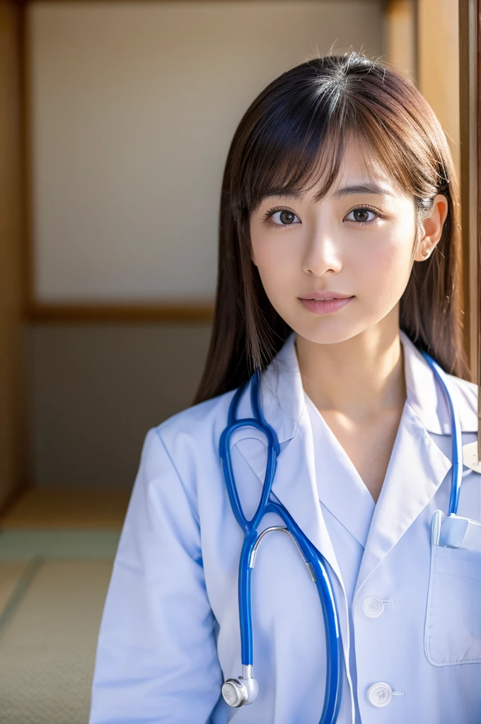 ((Highest quality)), ((masterpiece)), (detailed),Perfect Face,Japanese,Female doctor,White