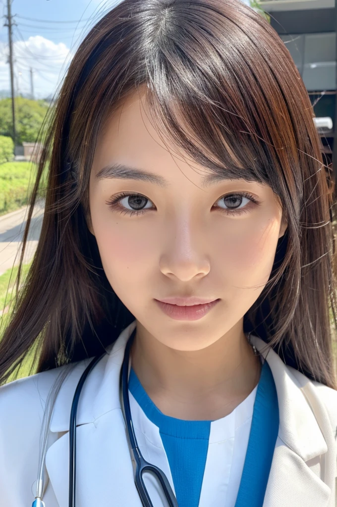 ((Highest quality)), ((masterpiece)), (detailed),Perfect Face,Japanese,Female doctor,White