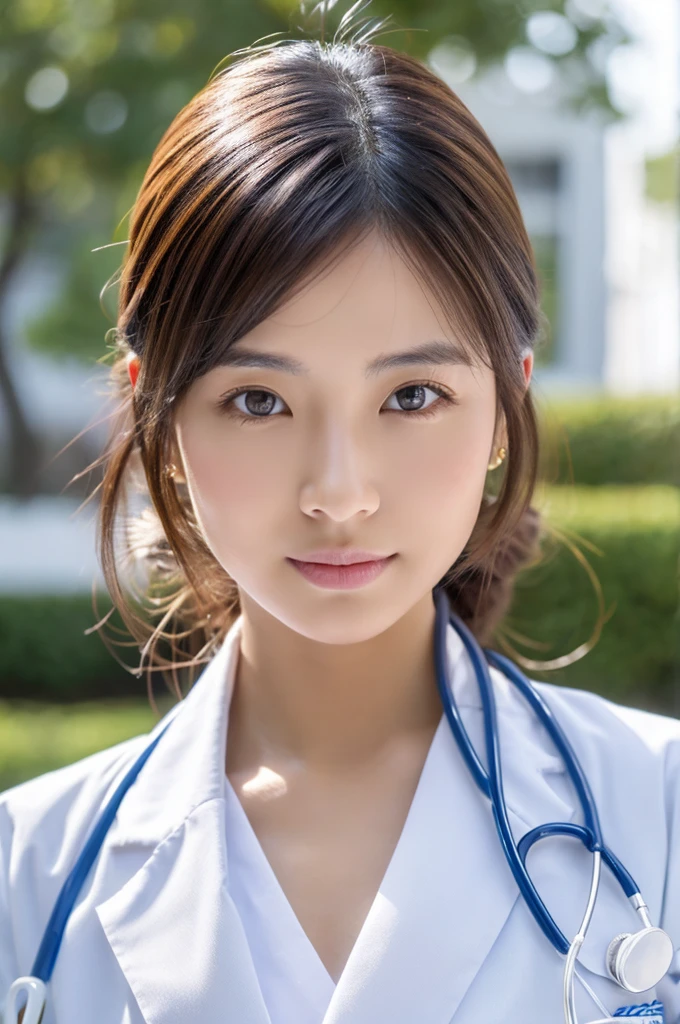 ((Highest quality)), ((masterpiece)), (detailed),Perfect Face,Japanese,Female doctor,White