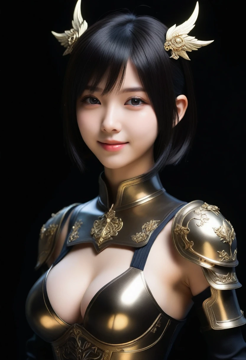 8K, Ultra-high resolution, Highest quality, masterpiece, 三分割法によるphotograph,Surreal, photograph, 1 Girl, (:1.3), pretty girl, Cute face, Beautiful eyes in every detail, 細かくdetailedに,masterpiece,, One Girl:1.2, Japan Female Announcer,whole body,{{{Browsing Caution:1.5}}},{{{Grab your chest:1.5}}},{{{Browsing Caution:1.5}}},{Highest quality}, {Very beautiful}, {非常にdetailedな}, {The best An illustration}, masterpiece,{{{Skirt flip:1.5}}},((Showing off her micro pants)),((Holy Knight)), ((Bronze armor))、((((Extremely detailed and intricately decorated armor:1.1)))),Red Cowboy Shot,smooth udder 、(Golden Ratio,Tabletop, colorful,最高のdetailed,An illustration, Great scene, (Adult,16 years oldlone, Final Fantasy 12,Asheria:1.5,short hair,Bobcut,Black Hair:1.2, mini skirt,Knee socks, Attractive thighs, Sensual,A carefree smile,Heal the heart,Black Hair,Short Bob,Looking at the audience、beauty,Long neck、Laugh a little、Please close your mouth and laugh、(((Ideal body type))),A cup small breasts :2,、Portraiture:2、Perfect Anatomy、鮮明なdetailed、detailed、Surreal、Light and shadow,Strong light