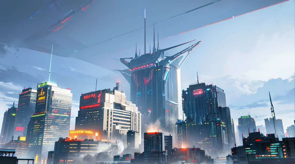 a monstrous creature in a futuristic city, 8k, highly detailed, cinematic lighting, dramatic angles, moody atmosphere, cyberpunk, neon lights, skyscrapers, metal and glass architecture, intricate details, volumetric fog, dynamic pose, glowing eyes, sharp teeth, powerful muscles, intimidating presence, photorealistic