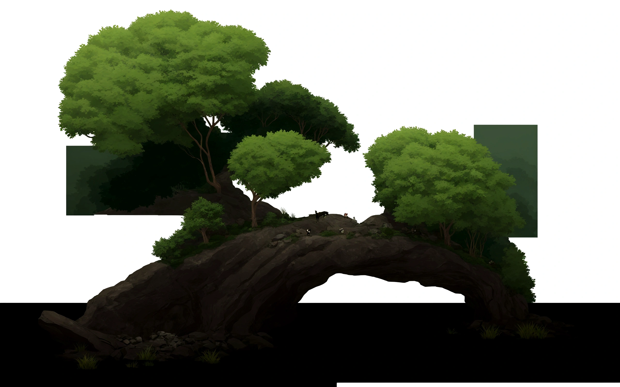 a cartoon image of a tree with a branch and a bird flying over it, game asset of plant and tree, forest backdrop, woodland background, props containing trees, large tree, forest background, ancient wood environment, elf forest background, background jungle, background art, an old elven wood, forest setting, detailed forest background, some trees in the background, tileable texture, 2 d texture, 2d texture, tileset, detailed game art, stone texture, stylized layered textures, stylized stone cladding texture, dungeon background, game asset, flat texture