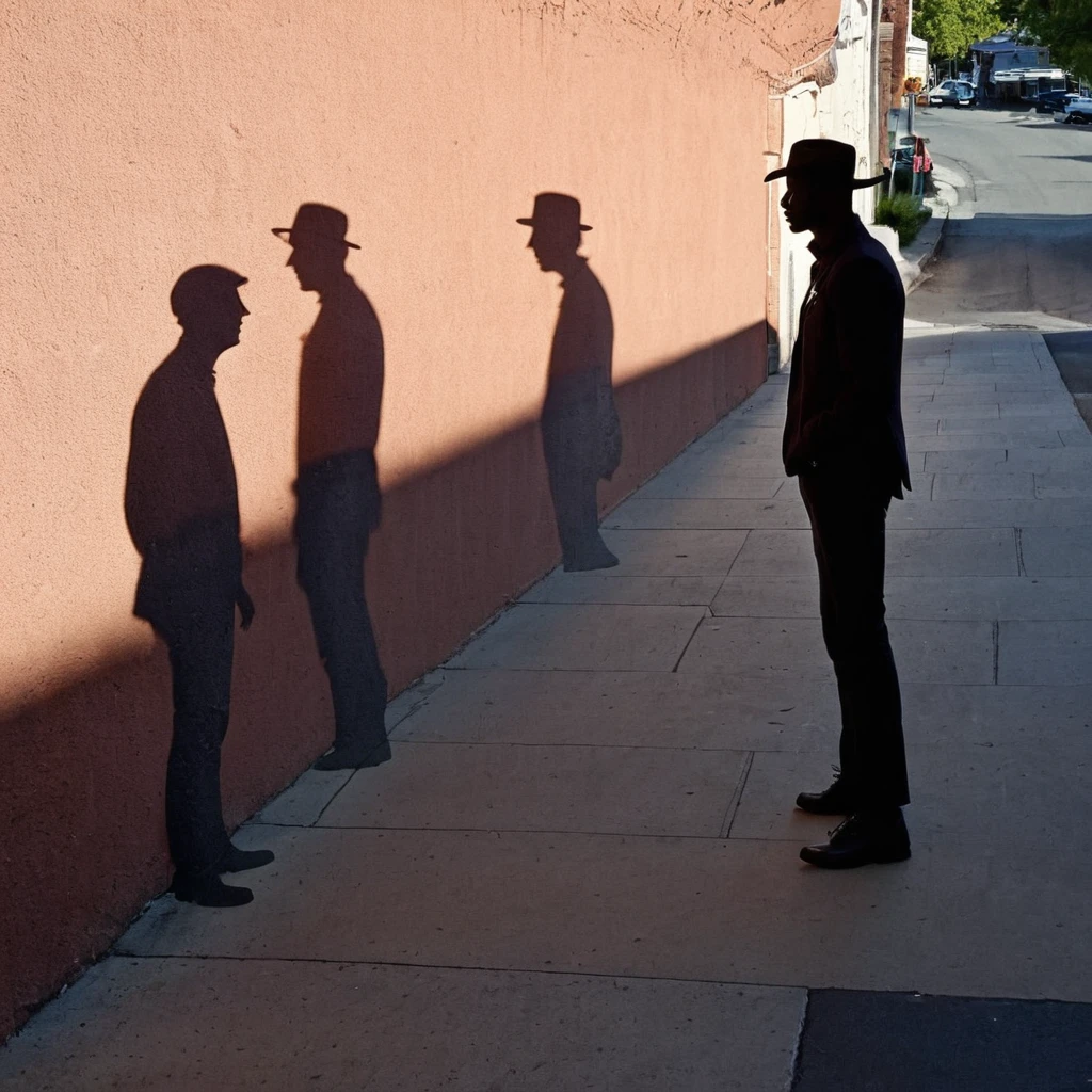 guy talking to his shadow