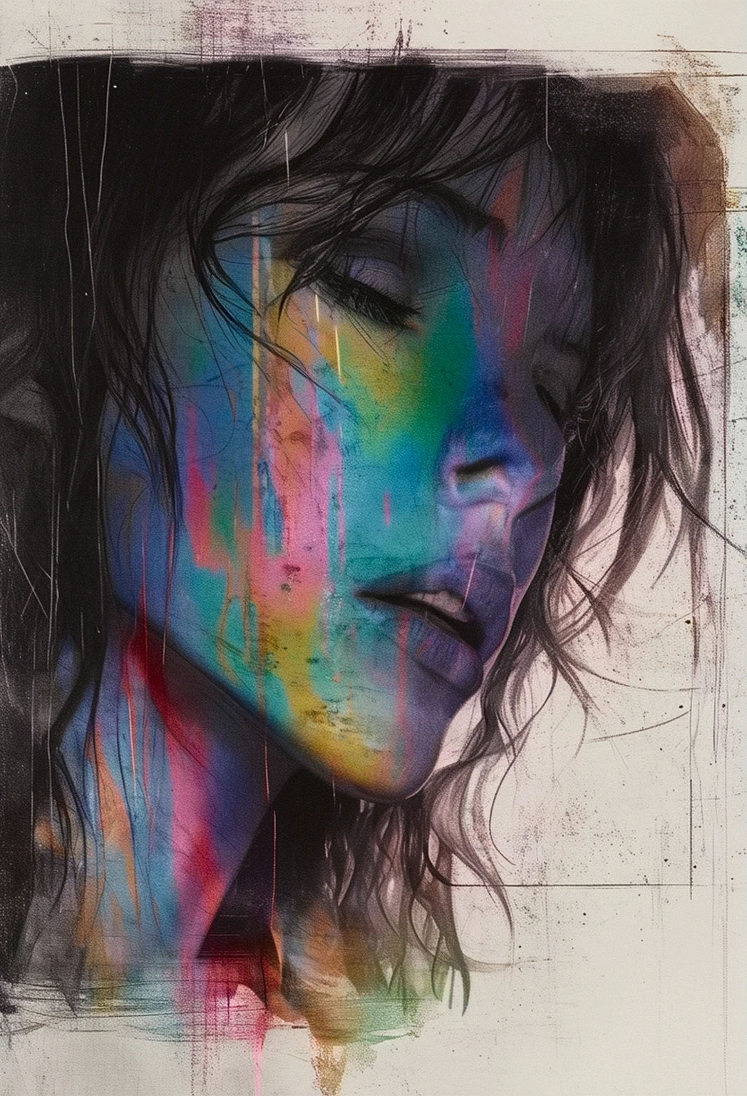 Melancholic Noir Line Art and Alcohol Paint Style, vanishing point on white paper, line art by Tsutomu Nihei and Carne Griffiths depicting the fragility of human bodybuilding beauty, Dynamic design, watercolor splash art incorporated as complementary elements, Vibrant, posters, conceptual artwork, illustration, painting-like