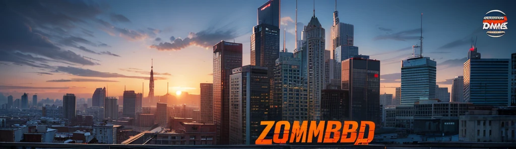 Banner for promoted server, project zomboid, with panelka russian style city in 1993