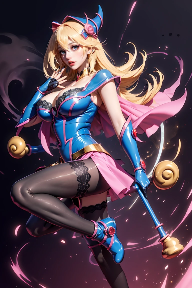 Beautiful dark mage (Masterpiece: 1.2, Best Quality), (1, only), Big chest, (dynamic posture), (shiny skin, Cshouldson skin), Cshouldson skin, Black Magician Demon Girl Sez Version, Redskin, Thin gloves and lace gloves, ( little demonic horns:1.1), (Lillis \(dark stalker\)), (Skysky), should, (joya, golden ornaments:1.15 ), pelvis grande, blue (lace pantyhose:1.1) Black Wizard Girl Version Sensible Demon,being realistic ，。.3D，Magical Fluctuationagical array