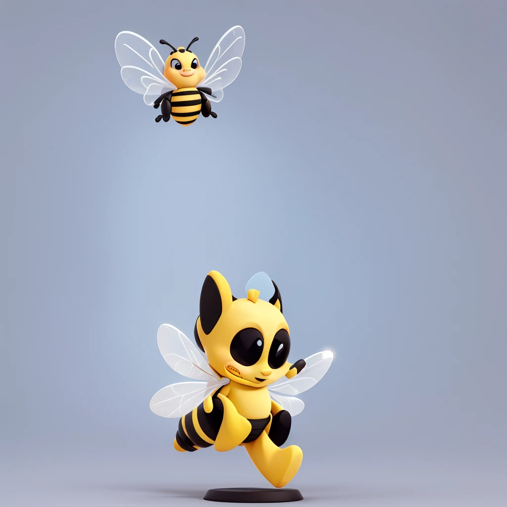 a bee cartoon logo design, white background, in center
