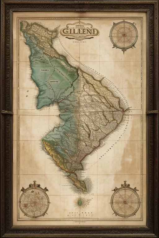 Image of an ancient map of the region of Gilead.