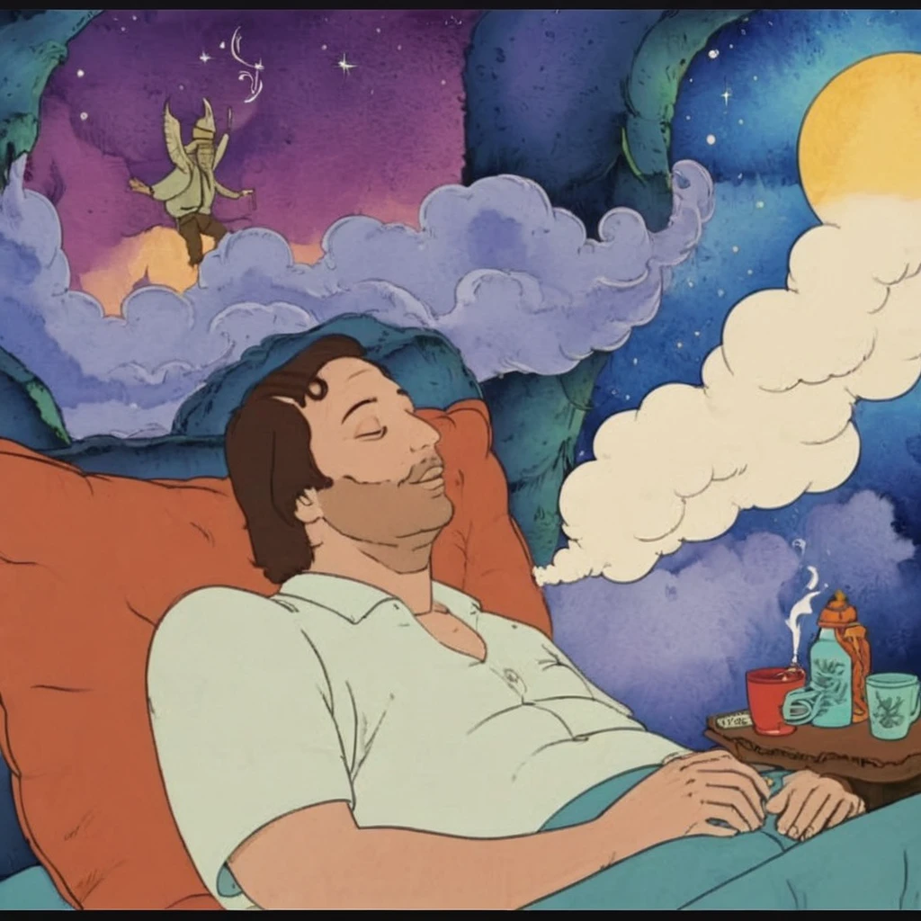 the guy gets high in his dreams 