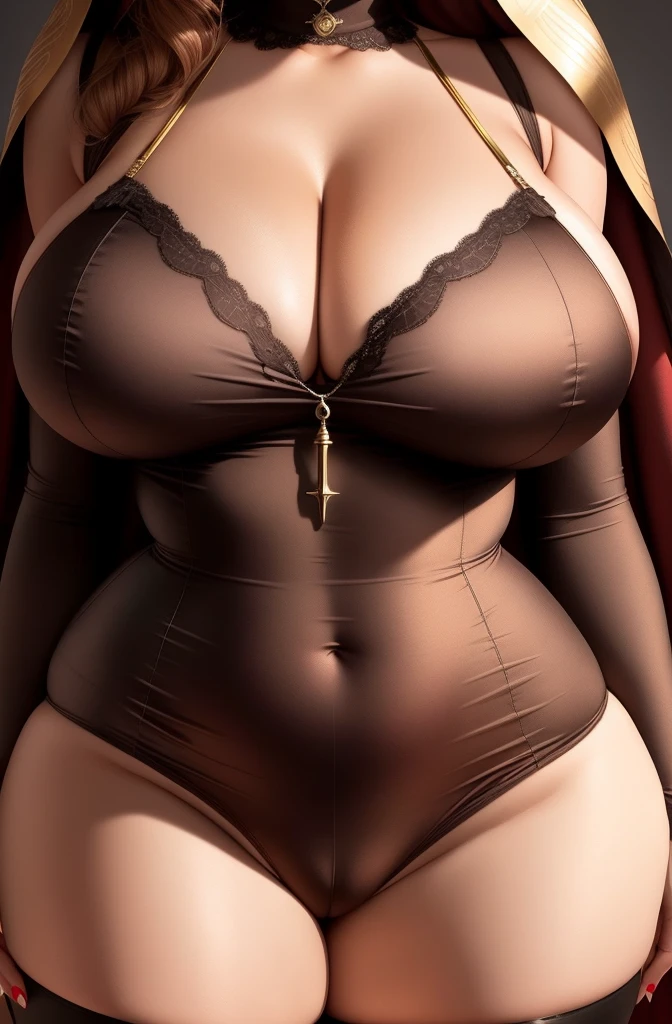 Woman in cameltoe dress ultra detailed, huge and attractive goddess nun with short and provocative neckline showing the (breasts), (sexy), (ultra detailed), (((huge breasts)))), large breasts swatch goddess nun close up view repenting angry face putting a penis in a Chasity