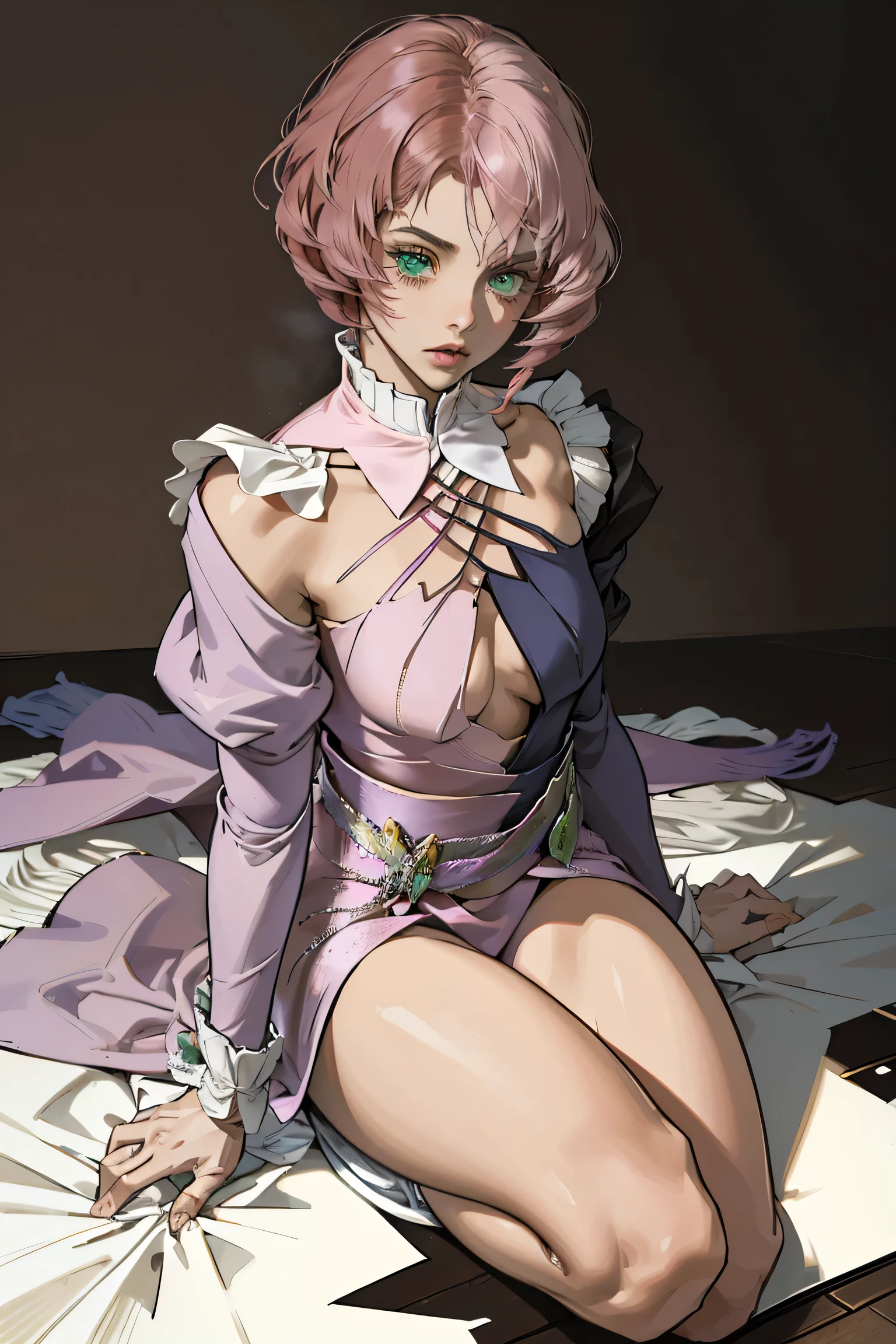 Alisa Bosconovitch, best qualityer, contemporary, flat style, minimalism, Illustrates??the green-eyed plane, pink hair, shorth hair, multicolored wildly hair, black jersey, mechanical wings, Close-U head portrait, pointed chest, neckleace, super neckleace, medium breasts, tekken,pink hair pastel, 1 girl, in kimono, hand painted,Colorless line drawing, pastel yandere colorful, tekken, Garota super fofa de pink hair com maquiagem gótica ao lado, with maid outfit,slender figure,chunky,He sat on the floor,Dressed in pink and white maid outfits,Very Shorthair,with cat ears,quadratic element,, pink kawaii in 1910 era clothing, Alisa Bosconovich's pink lips, no style da soft core palette aurorapunk, an anime illustration of your face, animated gifs, hand drawn animation, charming sketches, smooth and shiny, hazy romanticism, Superflat style, white background - ar 1:1 - niji 5 - expressive style --s 50 , pink kawaii in the 1920s clothing eraPink eagles, wearing a bright white shirt, no style da soft core palette aurorapunk, an anime illustration of your face, animated gifs, hand drawn animation, charming sketches, smooth and shiny, hazy romanticism, Superflat style, white background - ar 1:1 - niji 5 - expressive style --s 50, absurdrez, highres, ultra detailed, (1 girl:1.3), break , Design an image featuring beautiful calligraphy