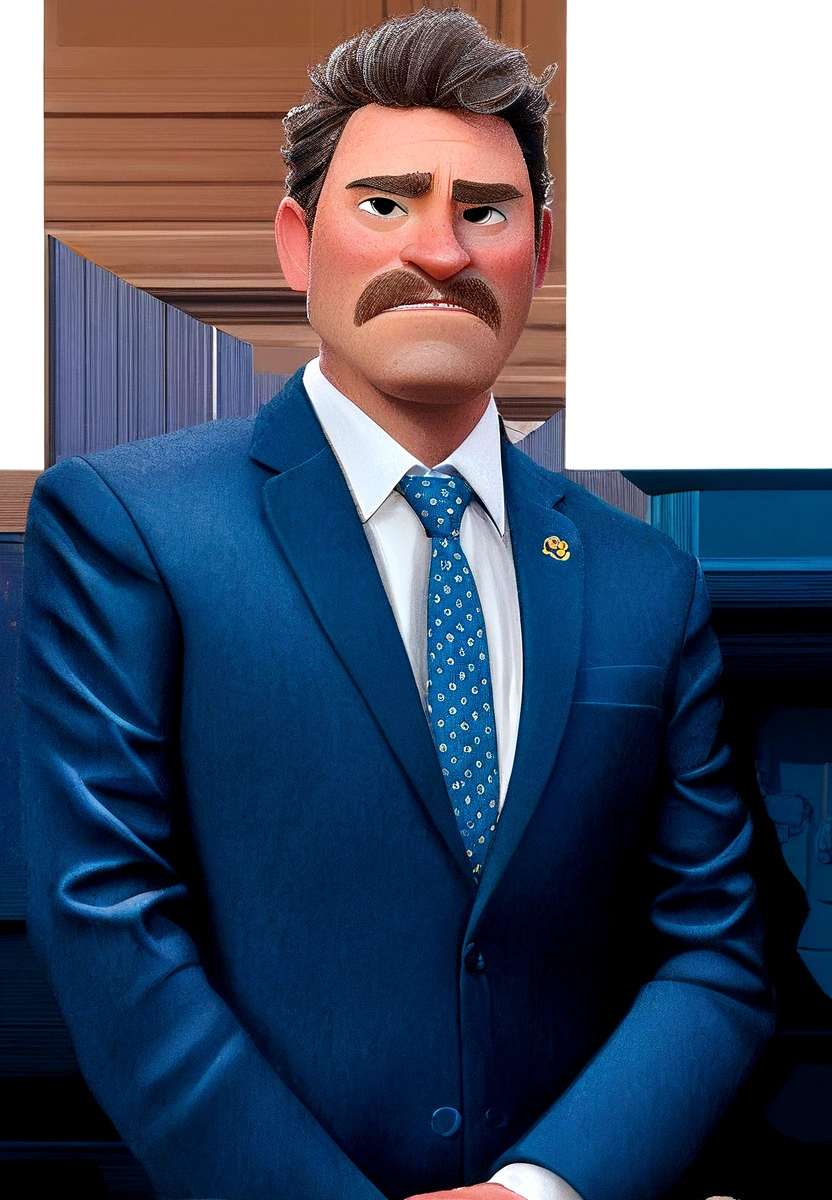 Cartoon character of a man, an animated character, stylized character, animation style rendering, 3d stylized, Disney Pixar-style rendering, 3D character rendering, toon render screenshot, 3d character, character posing, (Pixar-style) (best qualityer) (skin detailed) best qualityer