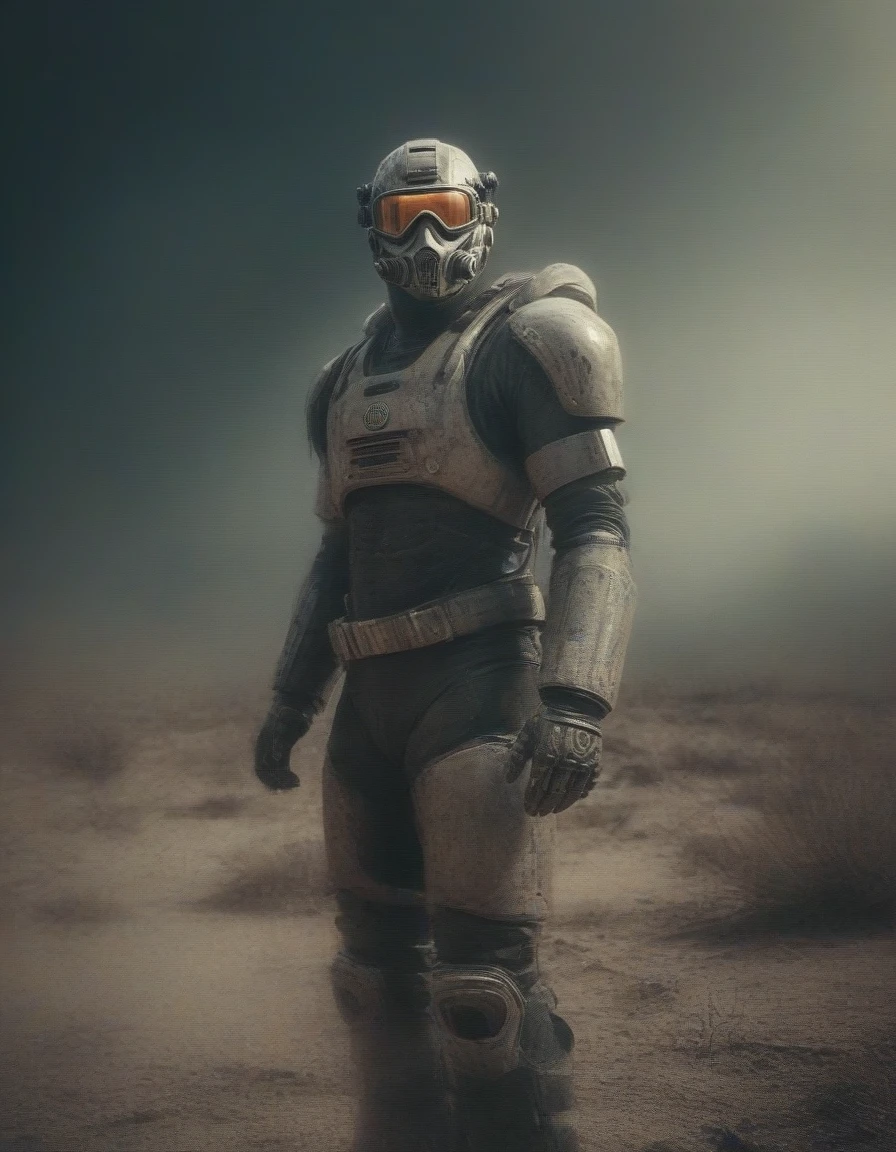a post-apocalyptic desert landscape, a woman with a bionic arm, fierce expression, leather outfit, goggles, scavenging for resources, rusted vehicles, dust storm, dramatic lighting, gritty, cinematic composition, muted color palette, (best quality,4k,8k,highres,masterpiece:1.2),ultra-detailed,(realistic,photorealistic,photo-realistic:1.37),cinematic,dystopian,post-apocalyptic