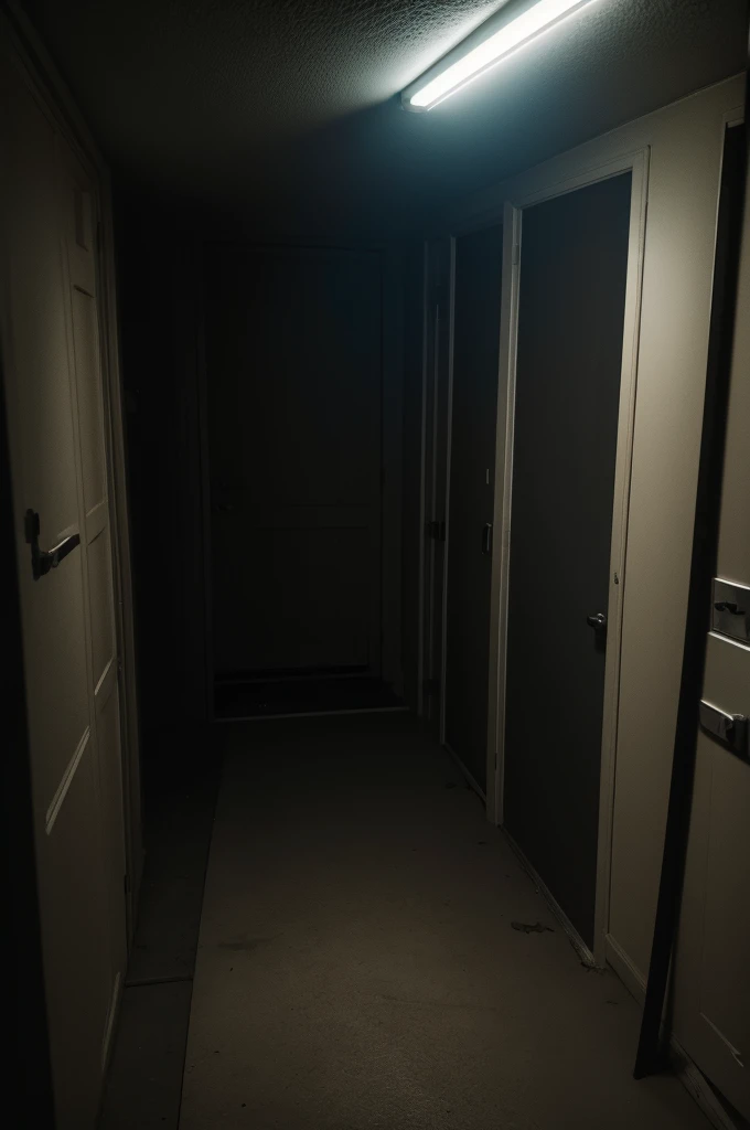 dark room with a flashlight hidden somewhere in it 