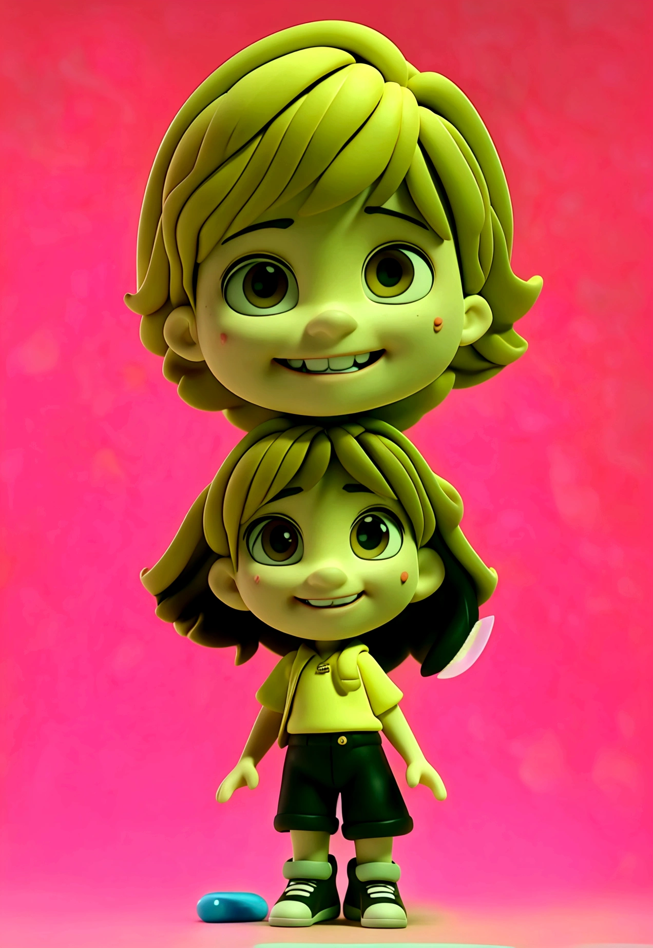 (work of art, best qualityer, 8K, sharp focus, Depth of field, better shadows, perfect lights, hdr, disney pixar skin texture, hyper detailed background, detailed faces, sorriso detalhado) 3d character couple, boy, 22 years old, tall black hair, no beard, black clothes and white sneakers, 19 years old with light brown and blonde hair wearing black clothes with white sneakers, together smiling, hugging, image background a modern house