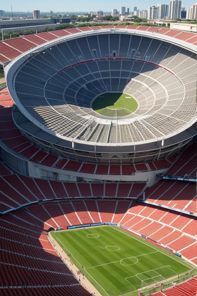 Draw a drawing of a Flamengo stadium where the phrase forms the phrase in the stands: Te Amo, VINICIUS