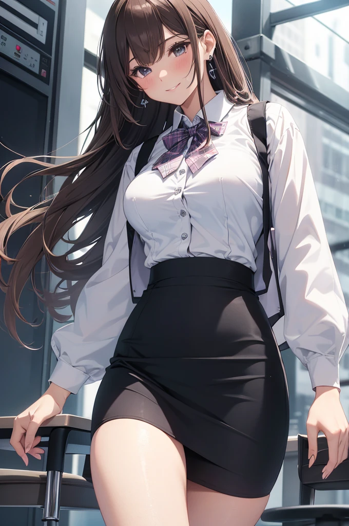top-quality、超A high resolution、1womanl,dark brown hair,Long Wave Hair、a 20 yo woman、medium large breasts、((Impatient expression))、(Look down a bit),Beautiful Medium Big、White shirt,Mini flared skirt,well-styled、(Cute expression with a shy smile)、((Open mouth))、((Blushing cheeks、embarassed expression)),(((The skirt is rolled up by the wind)))、(Holding the skirt with both hands)、(front facing)、((You can see all the panties))、((You can see all the panties))、((Pink lace panties))