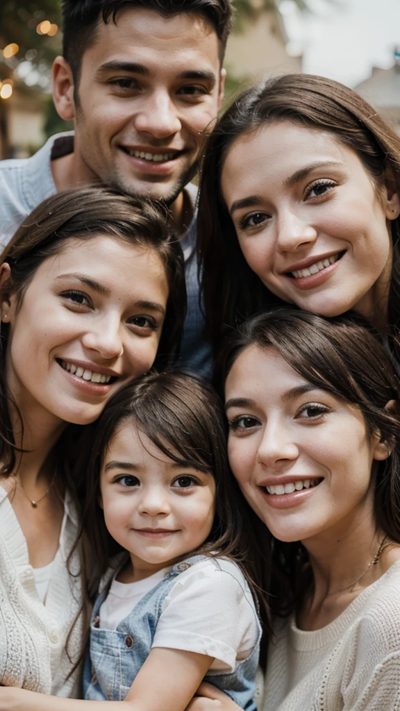 Happy people with their family