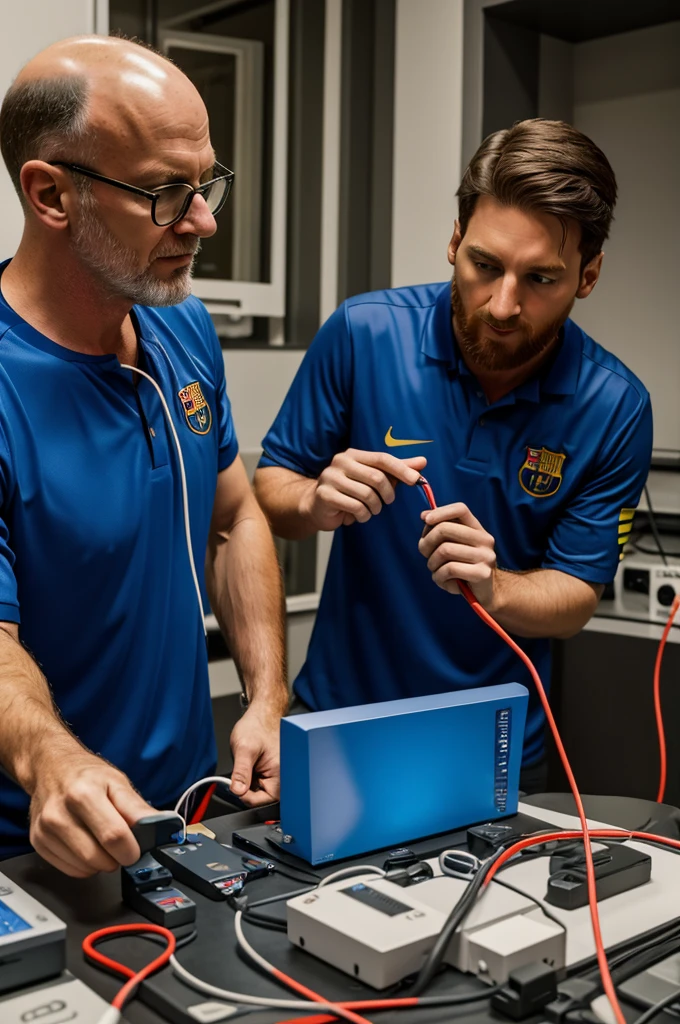 John von neumman and Messi connecting cables