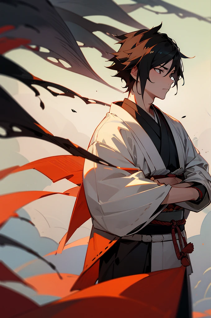 Male, Haori, Samurai Clothing, Forest Background,