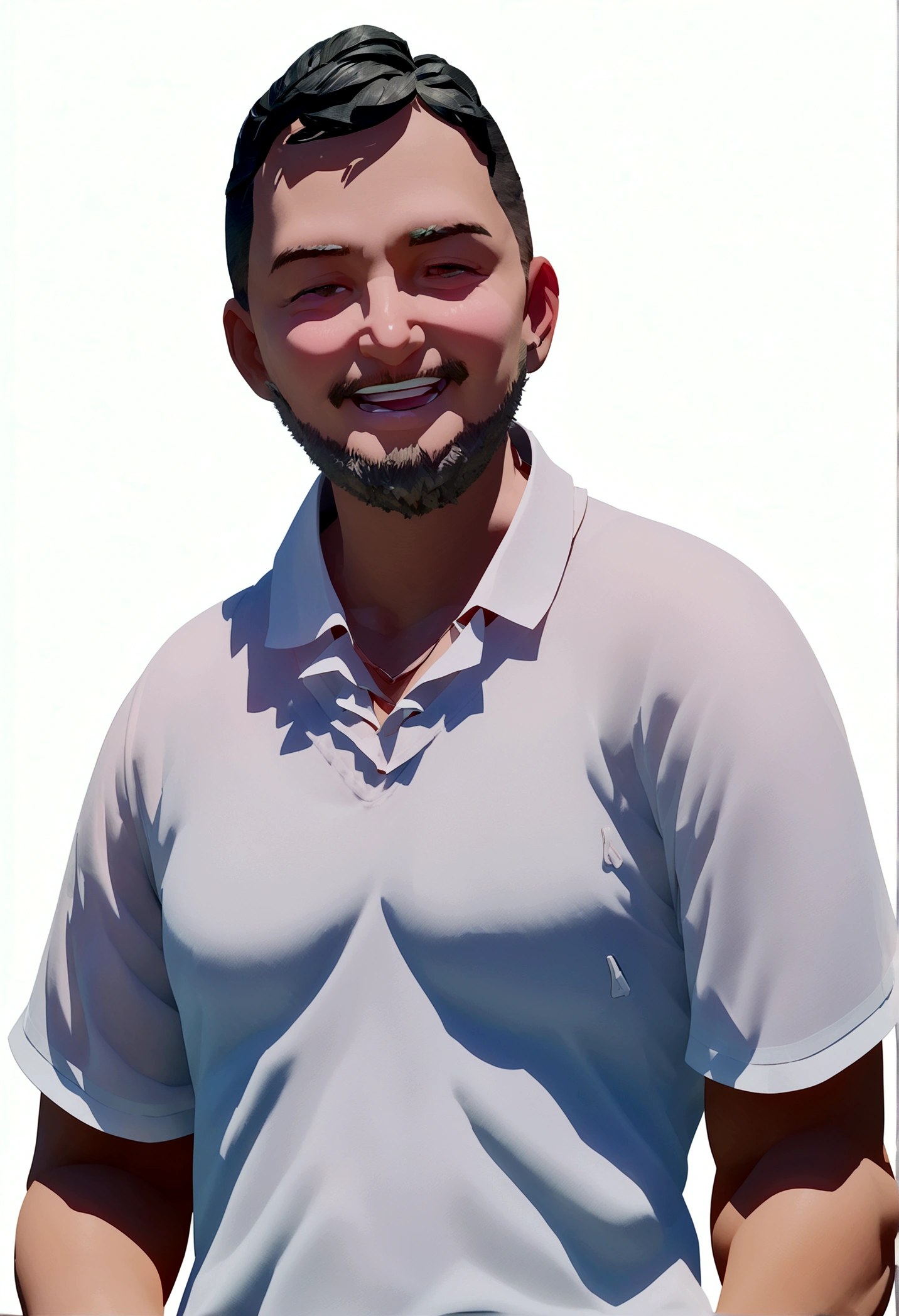 Cartoon character of a man in a blue shirt, animation character, stylized character, animation style rendering, 3d stylized, Stylized 3D rendering, toon render screenshot, 3d character, 3d character, Stylized 3D rendering, 3D character rendering, cartoon character, Personagem de close up, character posing,  (Pixar-style) (master part:1.2) (bokeh) (best qualityer) (skin detailed) (detailed texture) (8K) 