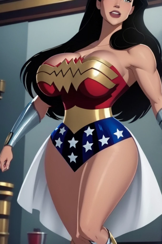 Wonder Woman, huge breasts, Wearing bride dress