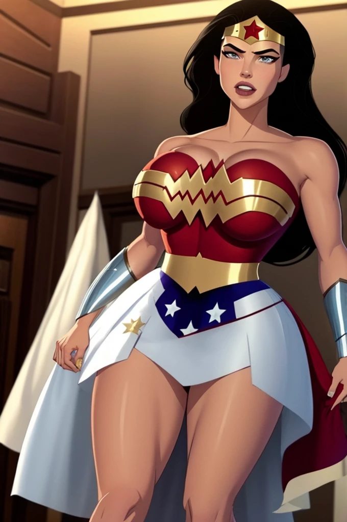 Wonder Woman, huge breasts, Wearing bride dress