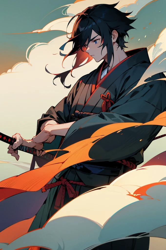 Male, Haori, Samurai Clothing, Forest Background