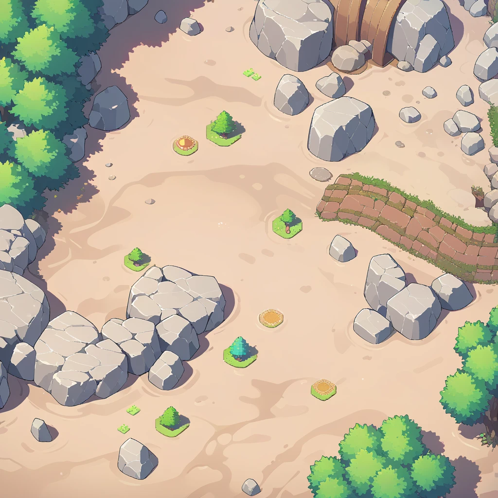 retro video game style,pixelated, vibrant colors,8-bit characters,sharp lines,detailed shading,classic gaming vibe,nostalgic atmosphere,classic arcade games,masterpiece:1.2,ultra-detailed,illustration style, 2d texture, stone texture, 4 k seamless mud texture, video game texture, dirt texture, tileset, game tiles, grass, trees, rock texture, detailed trees, topdown view, game texture, game art, tileable texture, very detailed cliff texture, top down view, 3/4th perspective