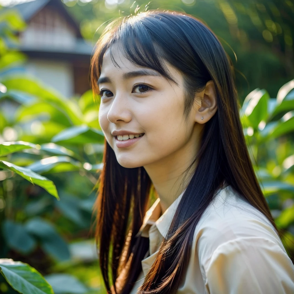 (((dashataran:1.4, ))), dayak, (RAW photo, best quality), (realistic, photo-realistic:1.3), masterpiece, an extremely delicate and beautiful, extremely detailed, CG, unity , 2k wallpaper, Amazing, finely detail, light smile, extremely detailed CG unity 8k wallpaper, huge filesize, ultra-detailed, highres, absurdres, soft light, (beautiful detailed sky, outdoor, jungle, wooden house) ((extremely detailed face, beautiful detailed girl, detailed fingers, extremely detailed eyes and face, beautiful detailed nose,)) light on face, solo, 1girl,(pureerosface_v1:0.6), black eyes, black hair, bangs, closed_mouth, lips, long_hair, looking_at_viewer, (upper body), realistic, (wearing_dayak_outfit:1.4), smile, ((detailed pupils))