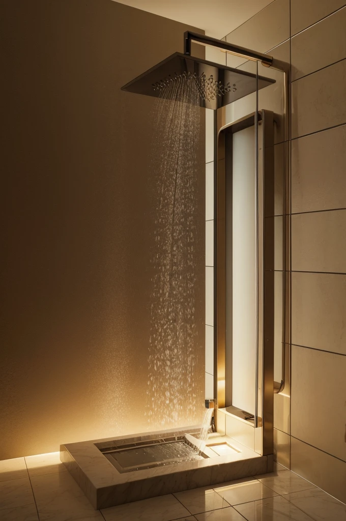 A pyramid'shaped standing shower inspired by the Ancient Egypt 