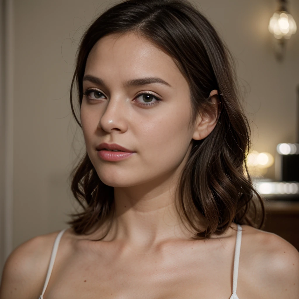 Very Beau brunette with striking Caractéristiques de l'espagnol latin, longs cheveux ondulées brune, Caractéristiques de l'espagnol latin, yeux verts grands et brillants, Beau, elle a 33 ans (( Moyen-Âge)) dans une robe fleurie légère en été en Espagne, beauté impeccable, beauté naturelle, 4k, corps entier, chaussure rouge, pied, photo prise de loin.