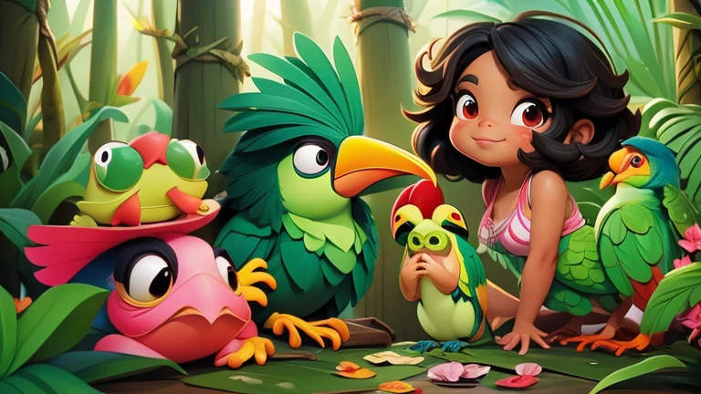 Pepe the brown perez had many friends in the forest: Lila the flirtatious parrot, Tico the Amazonian toucan and Rita the poisonous frog.