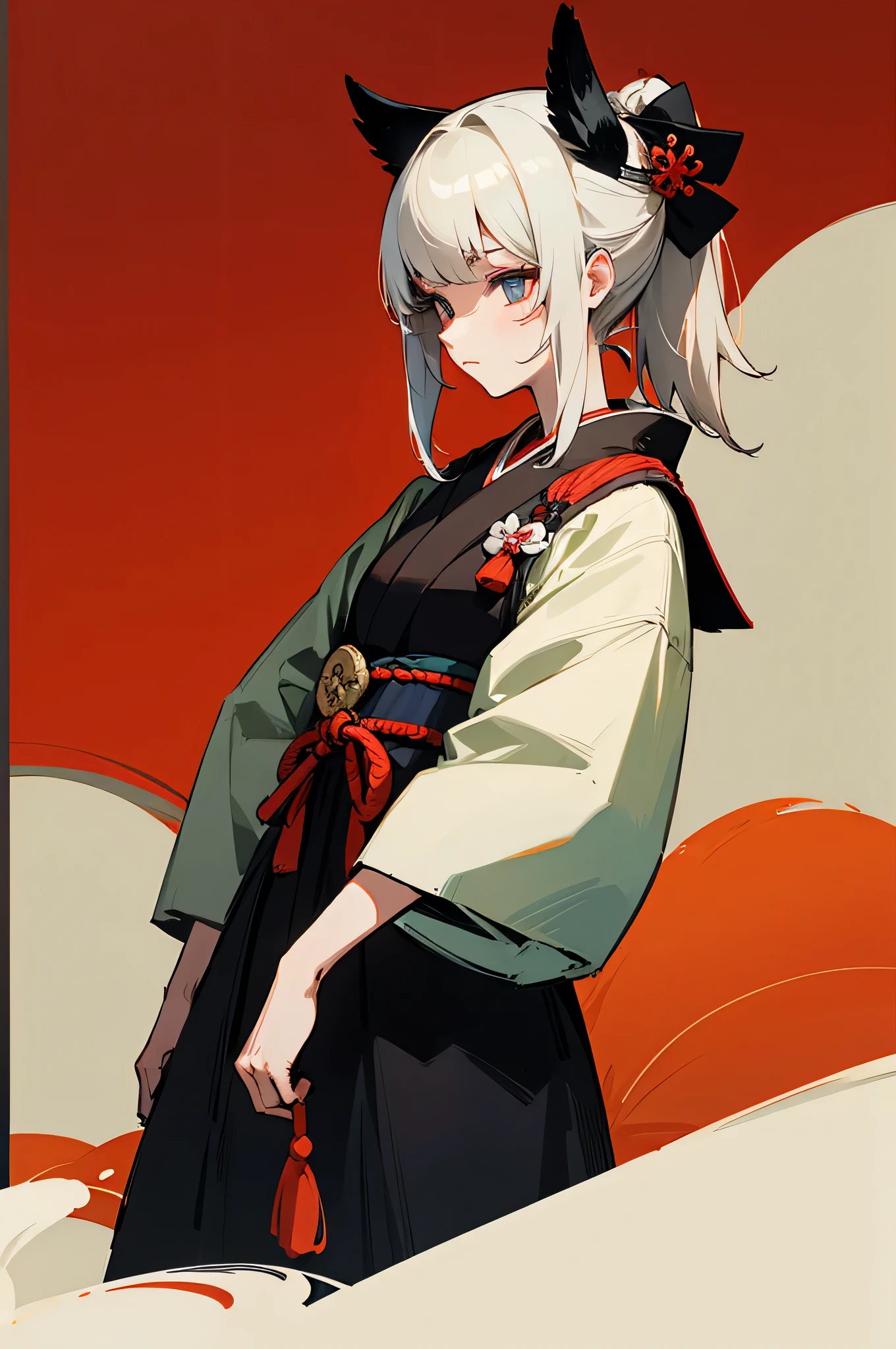 Female ,Haori, Samurai Clothing, Forest Background