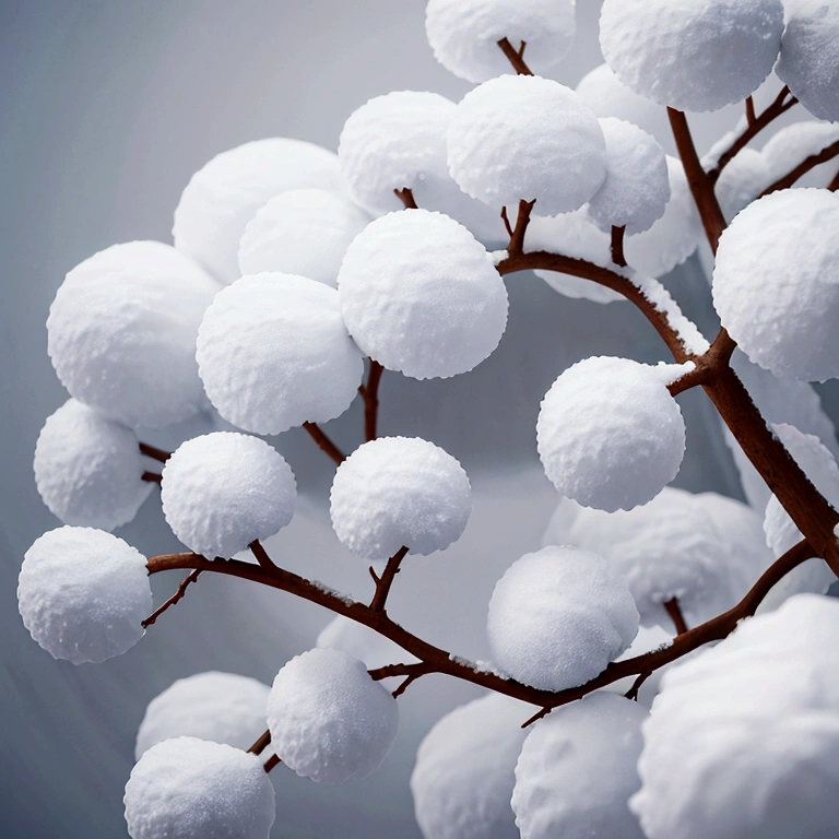Tree branches covered in white.
