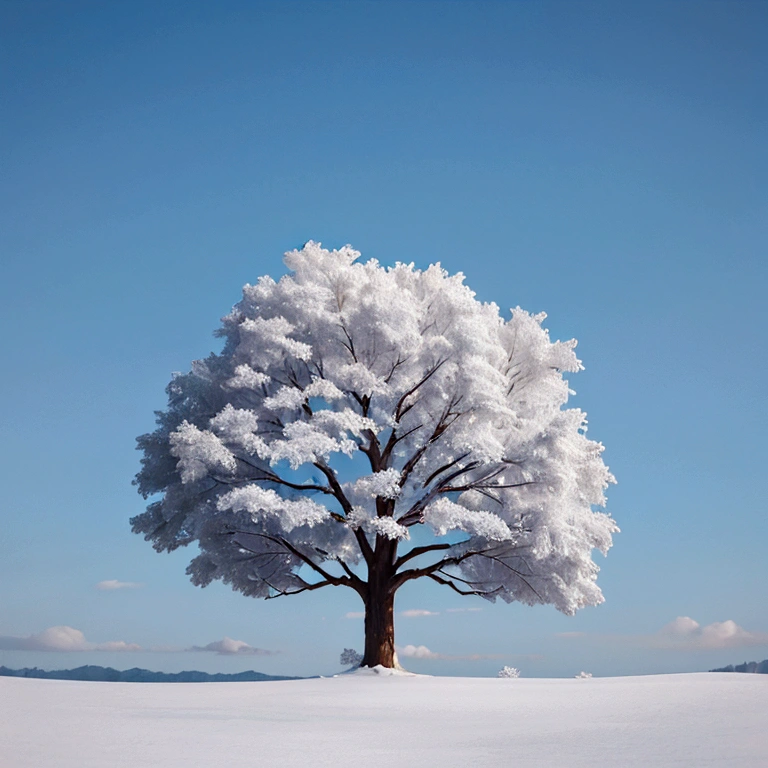 Tree branches covered in white.