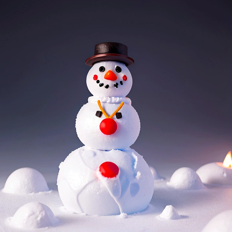 Partially melted snowman.