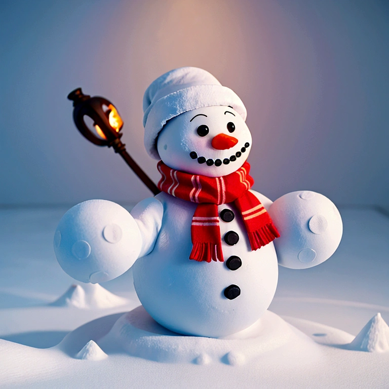 Partially melted snowman.