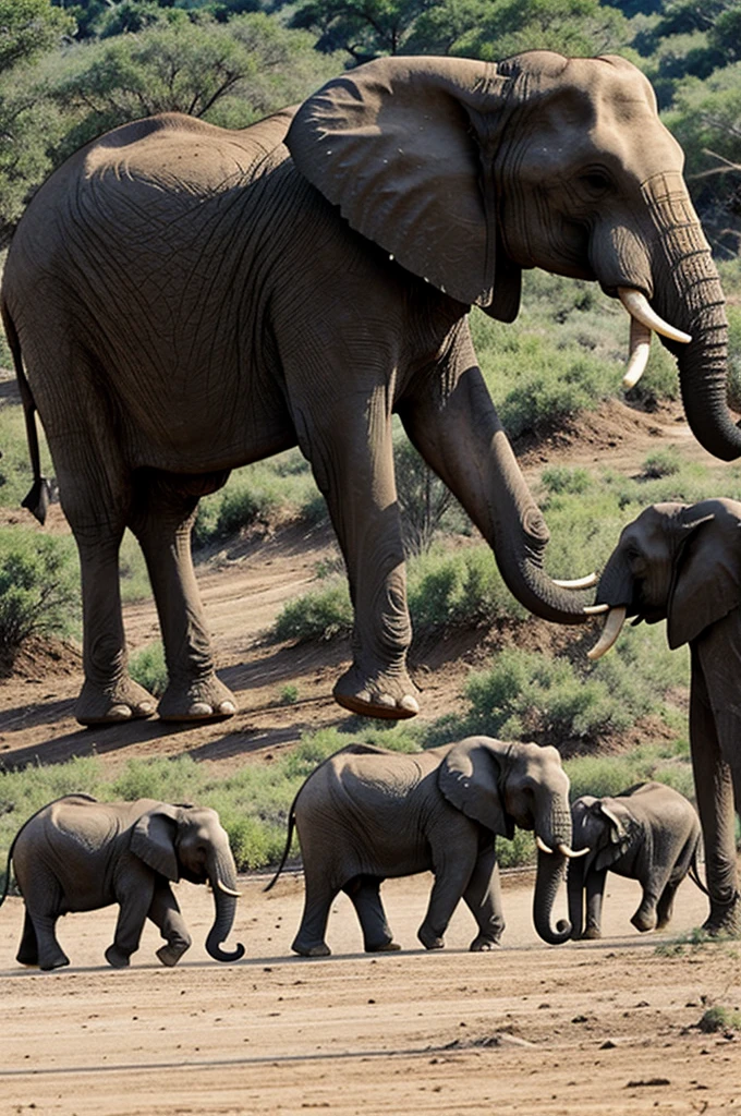 Elephants in their natural habitat