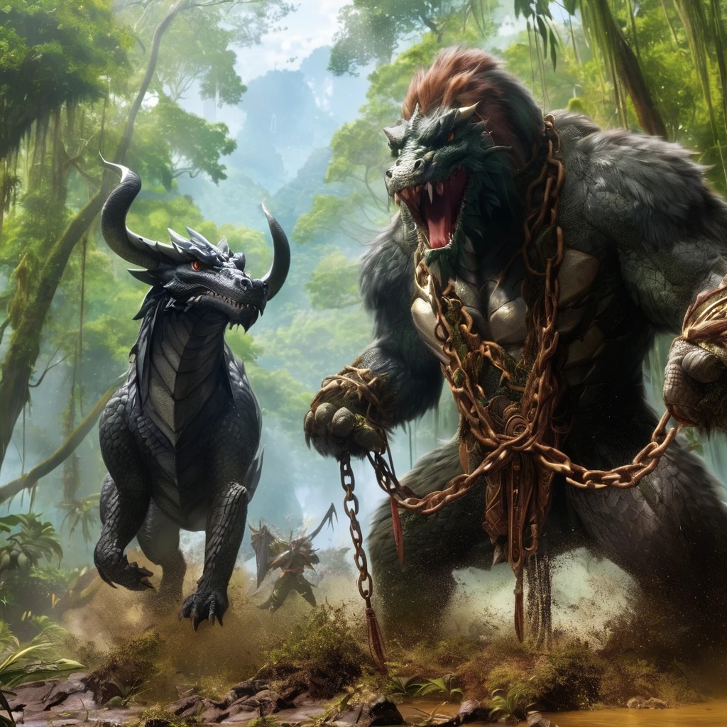 Dragon, in the jungle, resolution 18k