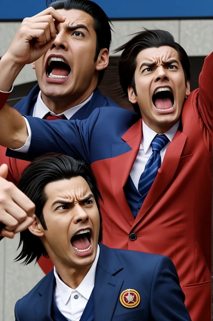 Hello, can you make me a picture of Phoenix Wright screaming? !Protest! Please