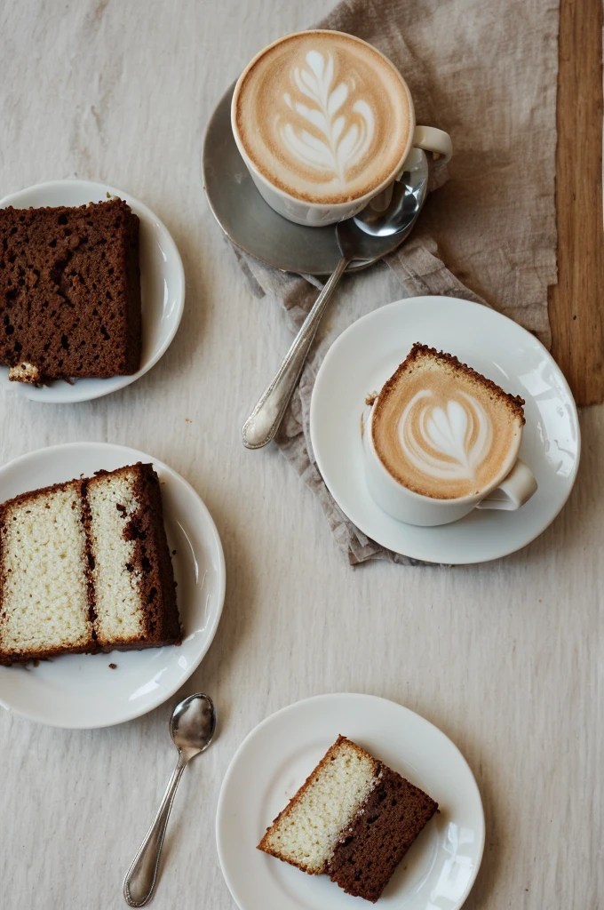 Capuchino and cake, snack time