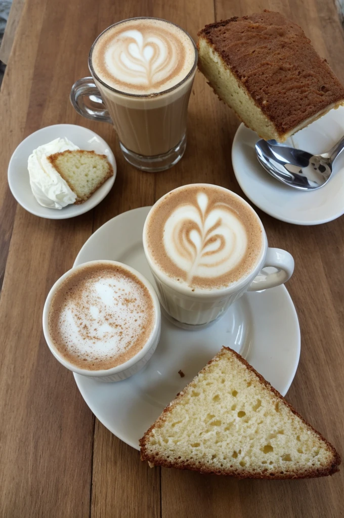 Capuchino and cake, snack time