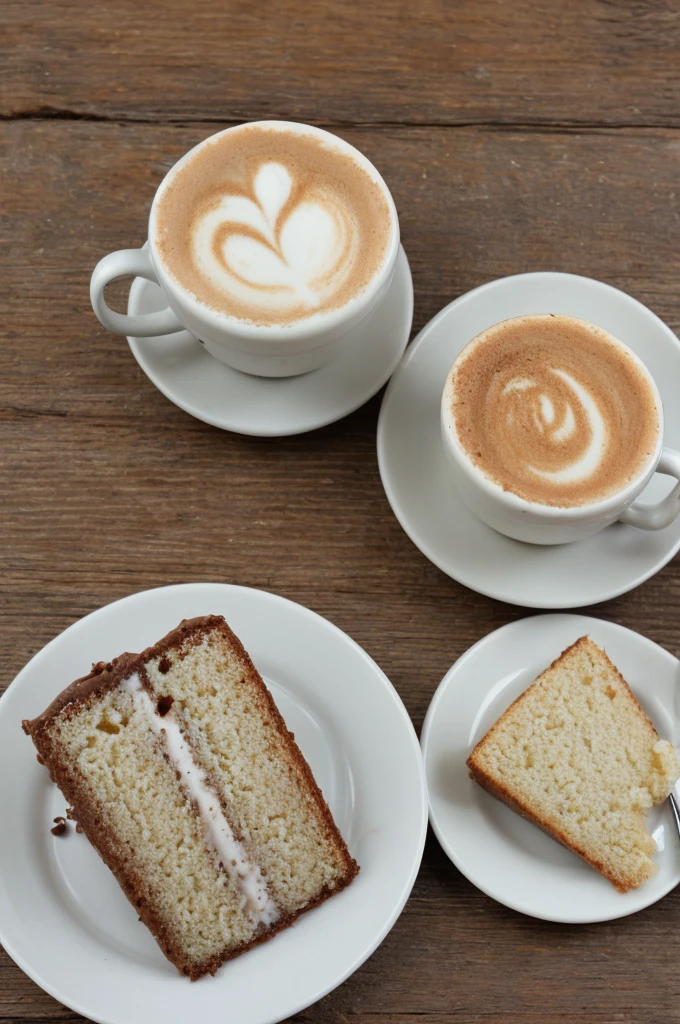 Capuchino and cake, snack time